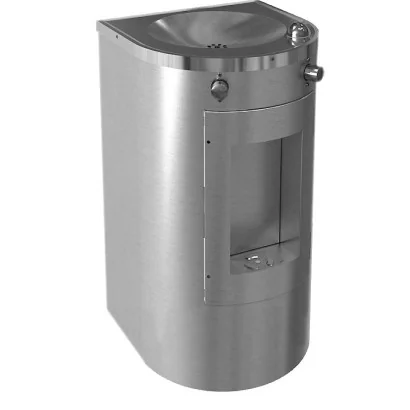 Bebederos Uso Rudo Acero Inoxidable Montaje Sobre Muro Faldon Recto Con llenador de Botellas