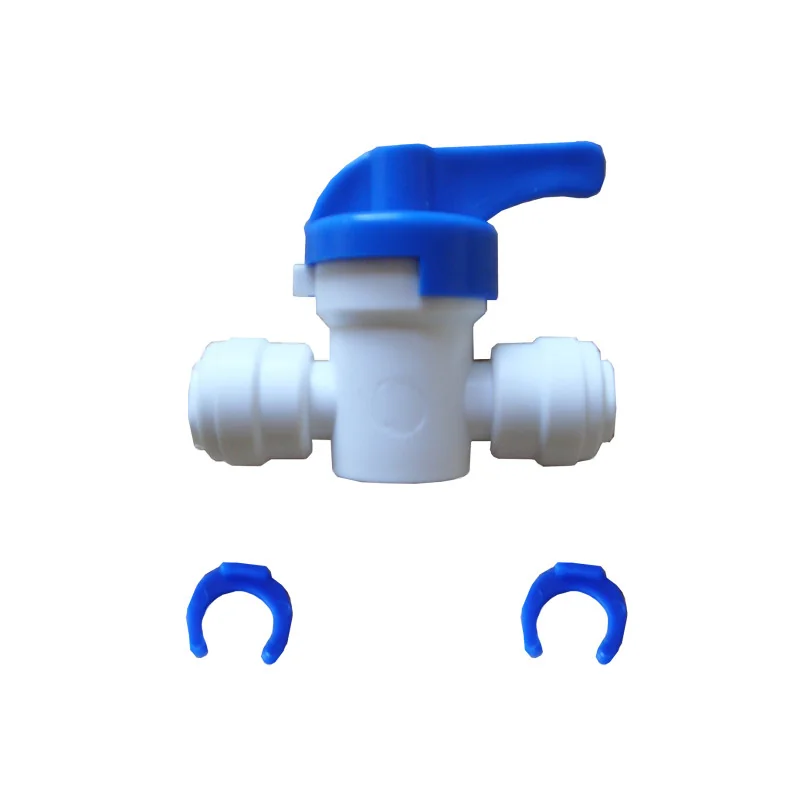 Válvula recta de cierre de 1/4 de vuelta - polipropileno 1/4" Tubing x 1/4" Tubing