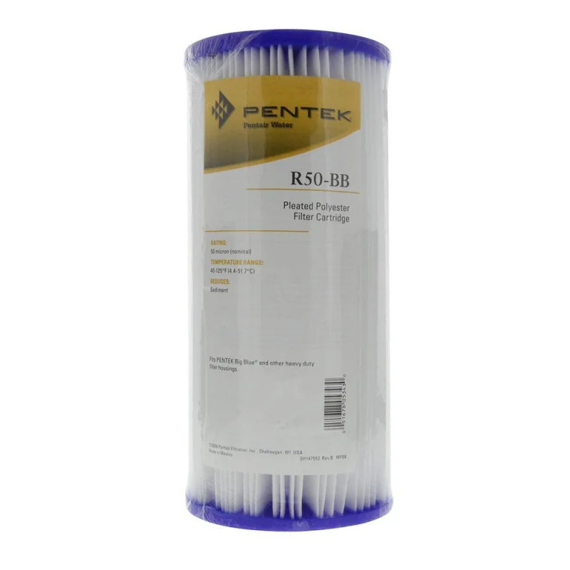 Cartucho 10" BB Pentek R50-10BB plisados Poliéster 50 micras