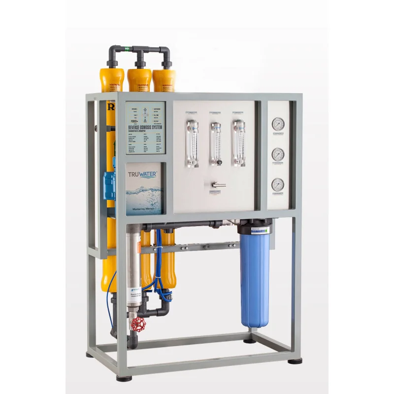 Sistema de Ósmosis Inversa Comercial de 4200-6600 GPD 3 Membranas Vasos de Fibra de Vidrio