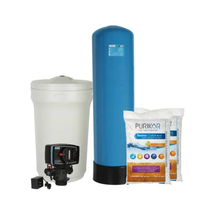 KIT EQUIPO SUAVIZADOR NO ENSAMBLADO PURIKOR,2FT³, TANQUE FIBRA12"X48", TANQUE SALMUERA 100LTS, VÁLVULA PKVS26T, RESINA