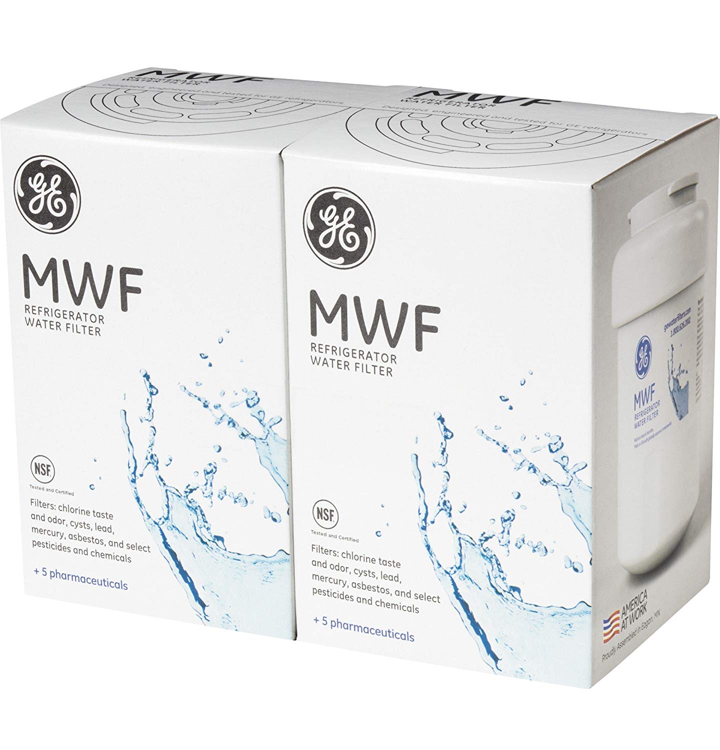 Amazon.com: Paquete de 3 filtros de agua de repuesto para  GE SmartWater MWF - Filtro de agua para refrigerador, paquete de 3 main image 1