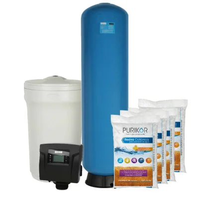 KIT EQUIPO SUAVIZADOR NO ENSAMBLADO PURIKOR,4FT³, TANQUE FIBRA16"X65", TANQUE SALMUERA 100LTS, VÁLVULA PKVS32D, 4 RESINA