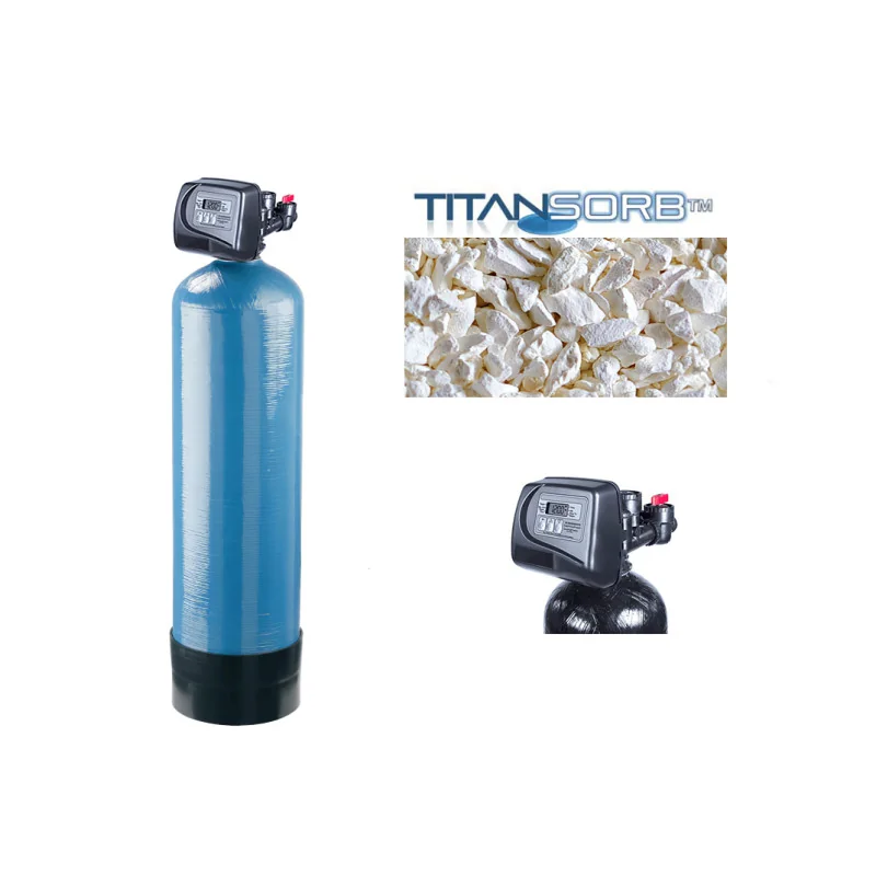 Filtro 30 KG TITANSORB elimina Arsenico Tanque 10" x 54" 1.5 ft3 Valv Clack MV1T 1"