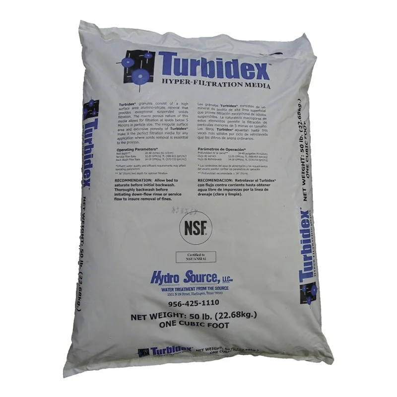 Turbidex Zeolita natural con certificación NSF para uso en agua Potable saco 1 Ft3