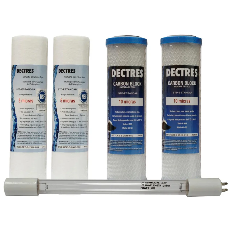 Kit de mantenimiento 12 meses Para purificación Básica 3 etapas Con UV