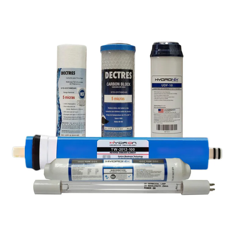 Kit de Mantenimiento un solo cambio para osmosis 6 etapas 100 GPD con UV