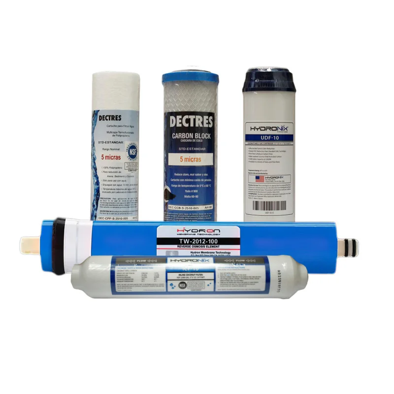 Kit de Mantenimiento un solo cambio para osmosis 5 etapas 100 GPD Kit de Mantenimiento un solo cambio para osmosis 5 etapas 100 GPD