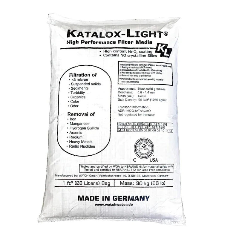 KATALOX LIGHT® saco 1 ft3 Remoción Avanzada de Hierro, Manganeso y Ácido Sulfhidrico