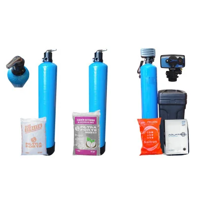 Filtración Básica Zeolita,Carbón y suavizador de agua 1 ft3 5 GPM 9" x 48" NO ensamblada