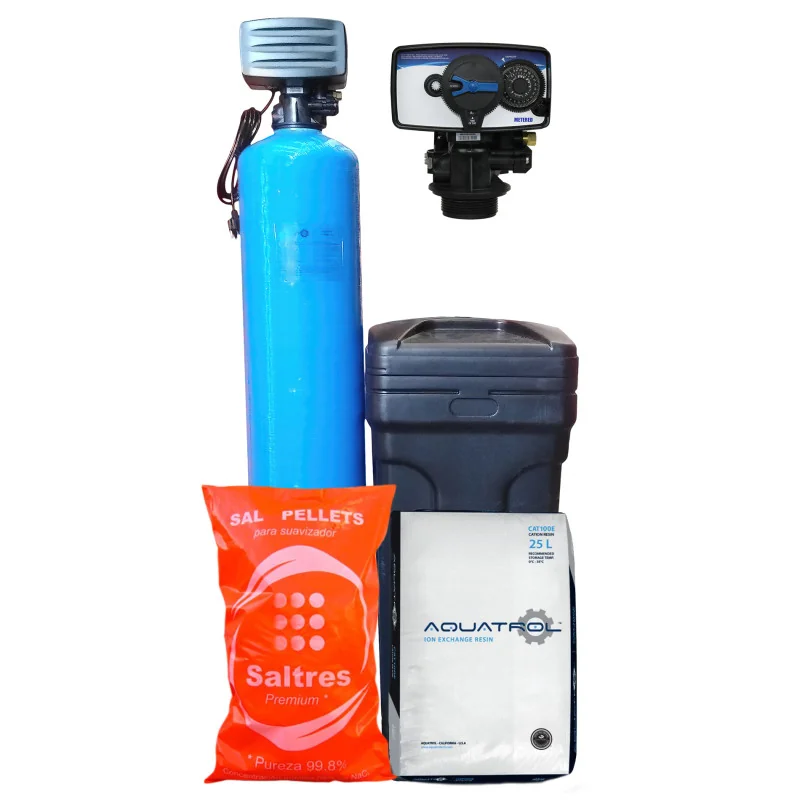 Kit Suavizador, 2ft³, Tanque Fibra 13"X54", Tanque Salmuera 14x34”, Válvula F11-SMM-W-2.4-1 Control Flujo, No Ensamblado