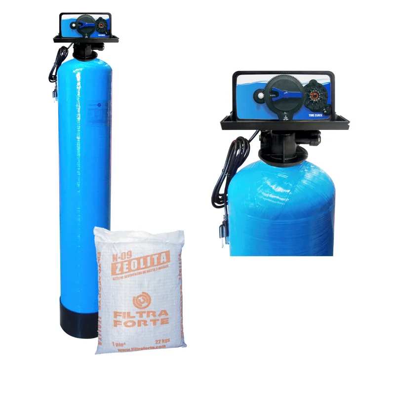 FILTRO 1 ft3 Dual Zeolita Filtra Forte y Filter AG 3 micras Válvula Automática Control Por tiempo