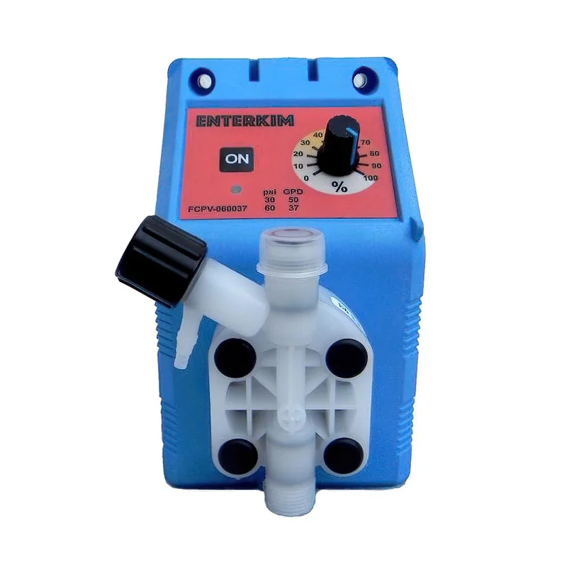 Dosiﬁcador Enterkim, FCPV-120014, PVDF/Teﬂon, 60-120 psi, 21-14 GPD, 115 VAC