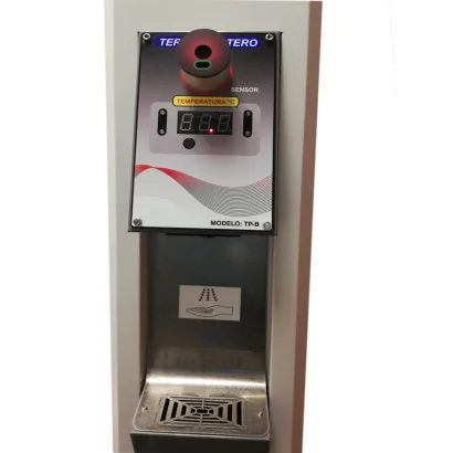 Sistema Termo Portero básico, alarma temperatura y despachador sanitizante