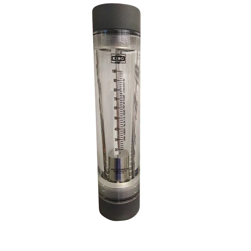 Medidor de flujo King, Indicador mecánico vertical, en línea, 100 GPM 2"