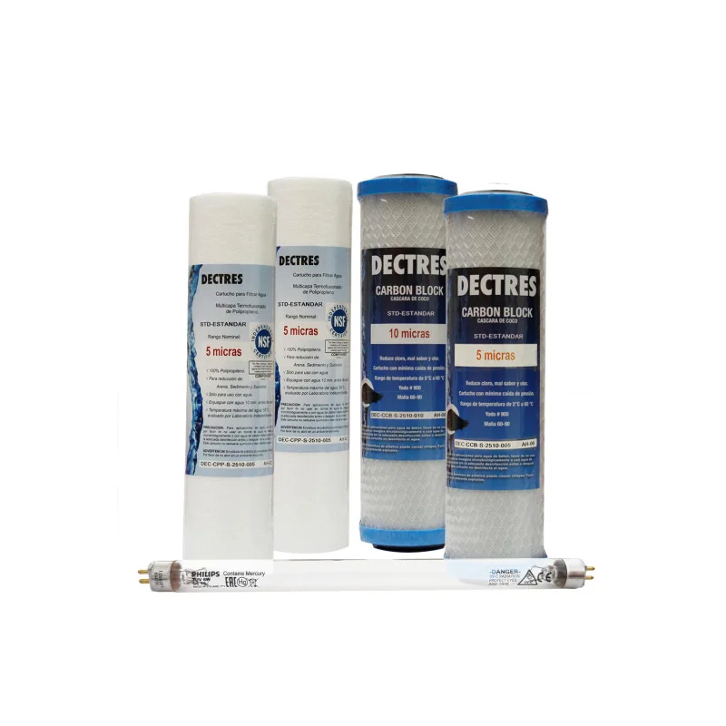 Kit de Mantenimiento 12 Meses para Purificación Básica 3 Etapas con UV Bulbo 2 pines
