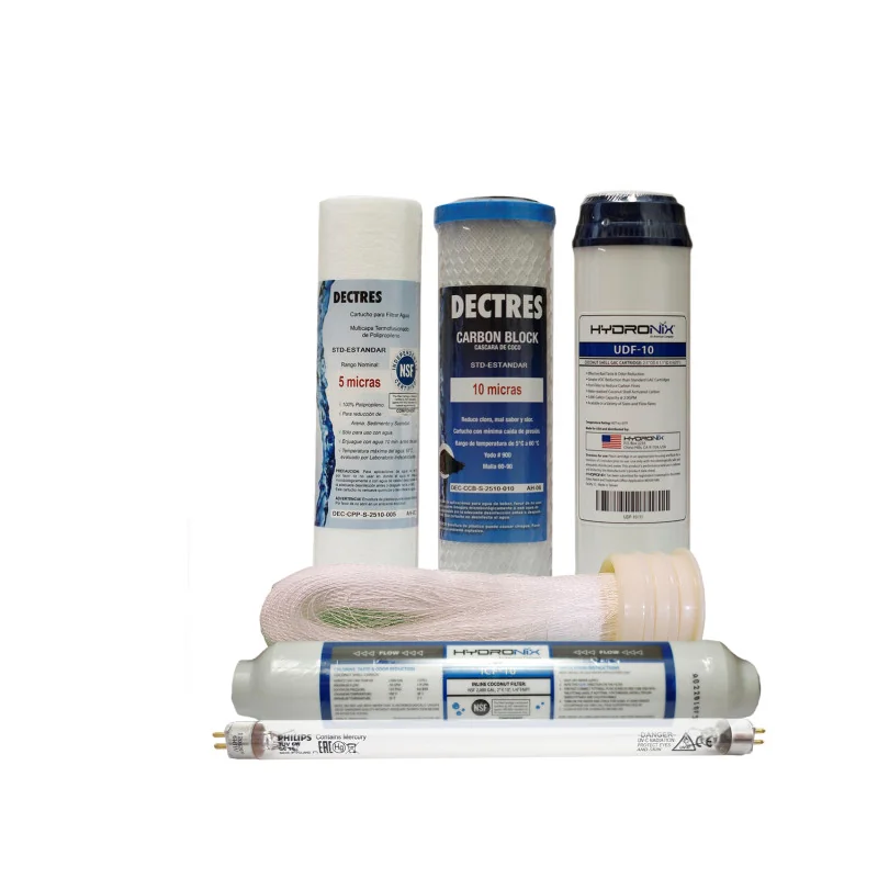 Kit de Mantenimiento un solo cambio para Sistema Ultrafiltración 6 etapas 400 GPD con UV Kit de Mantenimiento un solo cambio para Sistema Ultrafiltración 6 etapas 400 GPD con UV