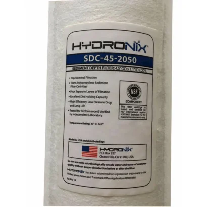 Cartucho SDC-45-2050 Hydronix Polipropileno 20 BB 4.5" x 20" sedimentos 50 Micras