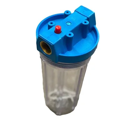 Portafiltro Transparente para cartucho 2.5" x 10" conex. 3/4 NPT C/AZ