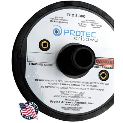 TEC 8-300-SP portamembrana 8"x40" 300 psi Blanco conex.1.5" Lateral