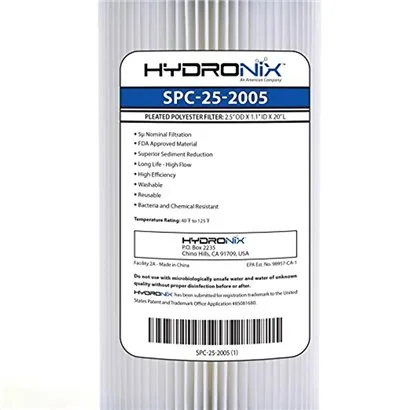 Hydronix SPC-25-2005 Cartuchos plisados 5 micras de poliéster