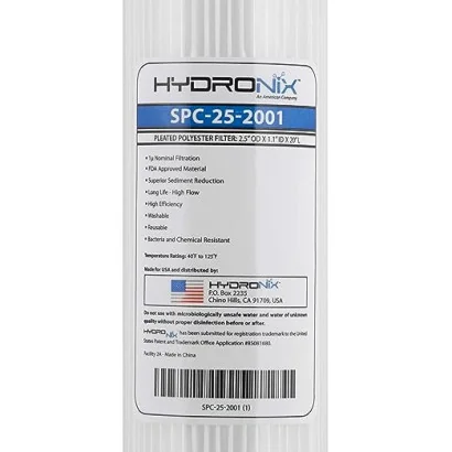 SPC-25-2001 Hydronix Cartuchos plisados 2.5"x20" 1 micra de poliéster