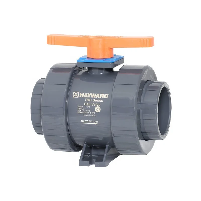 Válvula bola doble tuerca unión TBH, Hayward, PVC,3“, EPDM, Cem.