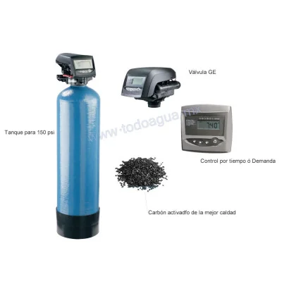 FILTRO Carbón Activado 1 ft3 Contrlol por Tiempo Válvula Logix Performa