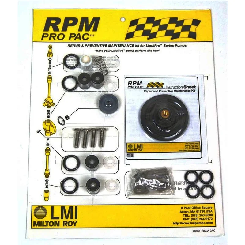 RPM-352/358 Kit de mantenimiento para reparación bomba dosificadora RPM-352/358 Kit de mantenimiento para reparación bomba dosificadora