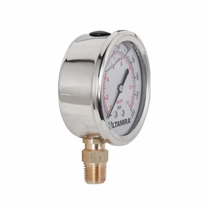 Manómetro glicerina 0 - 6000 psi carátula 21/2" conex. inferior 1/4"