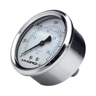 PG25100B Manómetro Glicerina 2.5" 0-100 psi 1/4"NPT trasera acero Inox.