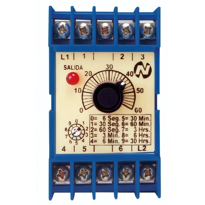 RT-5 Relevador de Tiempo Riel DIN, 5 rangos 0.1 seg-6 hr.120V/220V