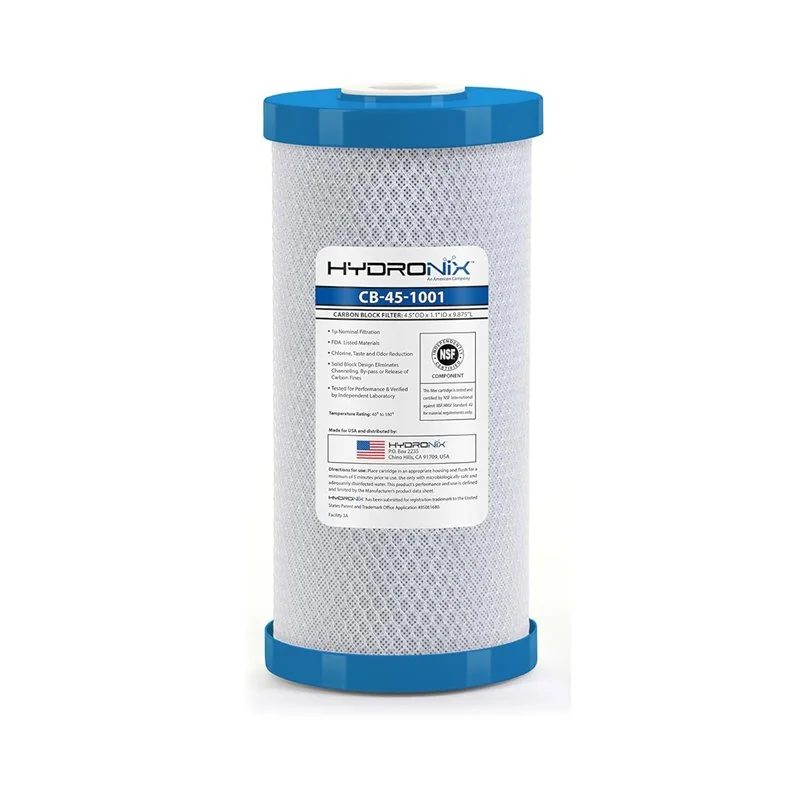 Hydronix CB-45-1001 NSF 4.5" x 10" Filtro Carbón En bloque 1 Micra