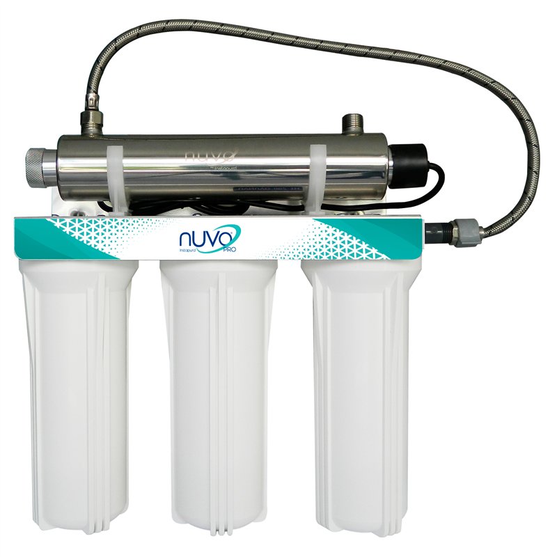 UVNUVO Purificador de agua por LUZ UV 21 Watts 4 etapas 15 LPM 1/2"