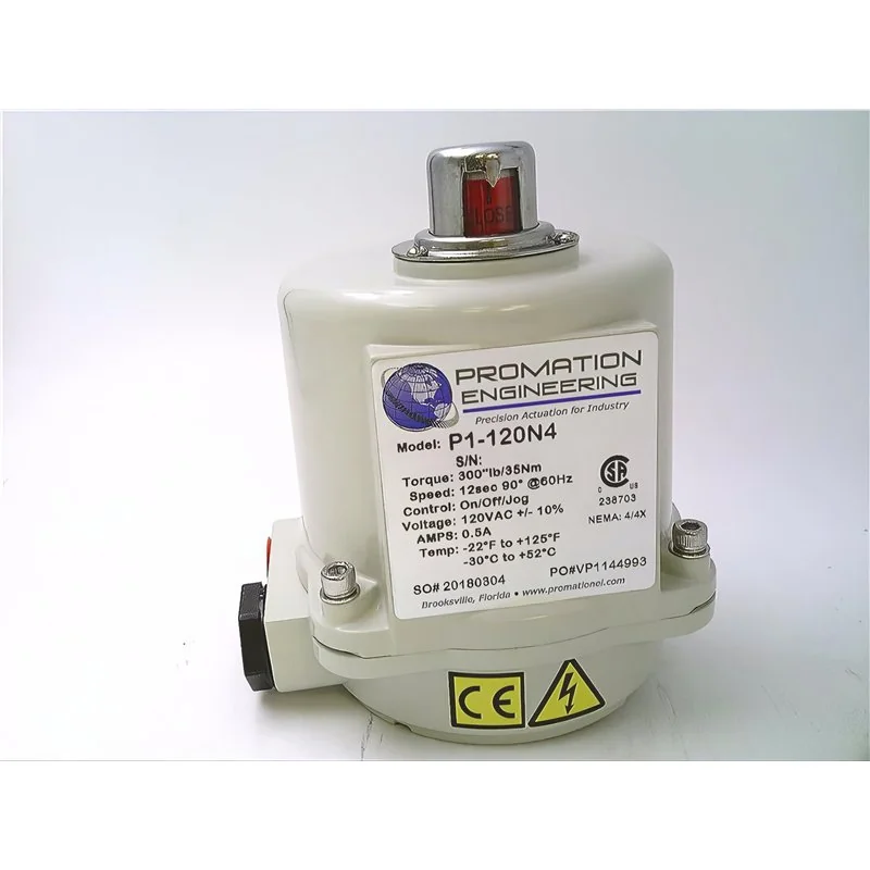 P1-120N4 Actuador Eléctrico 300in-lb 115 VCA Cuarto de Vuelta P1-120N4 Actuador Eléctrico 300in-lb 115 VCA Cuarto de Vuelta