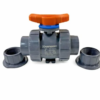 Válvula bola doble tuerca unión TBH, Hayward, PVC,2“, EPDM, Cem-Ros.