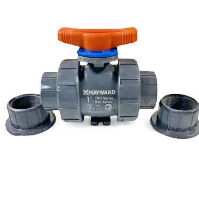 Válvula bola doble tuerca unión TBH, Hayward, PVC,1“, EPDM, Cem-Ros.