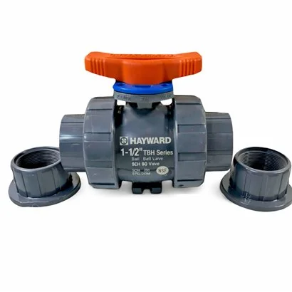 Válvula bola doble tuerca unión TBH, Hayward, PVC,1.5“, EPDM, Cem-Ros. Válvula bola doble tuerca unión TBH, Hayward, PVC,1.5“, EPDM, Cem-Ros.