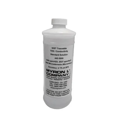 442-3000 Myron L Solución de calibración Conductividad a 3000ppm/3900 µS 1/8 gal.