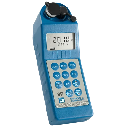 Medidor Myron-L, Ultrameter 9PTKB: Cond, Resisr, STD, Temp, PH, ORP/CI LIBRE, Alkal. Dureza, Ind-Sat