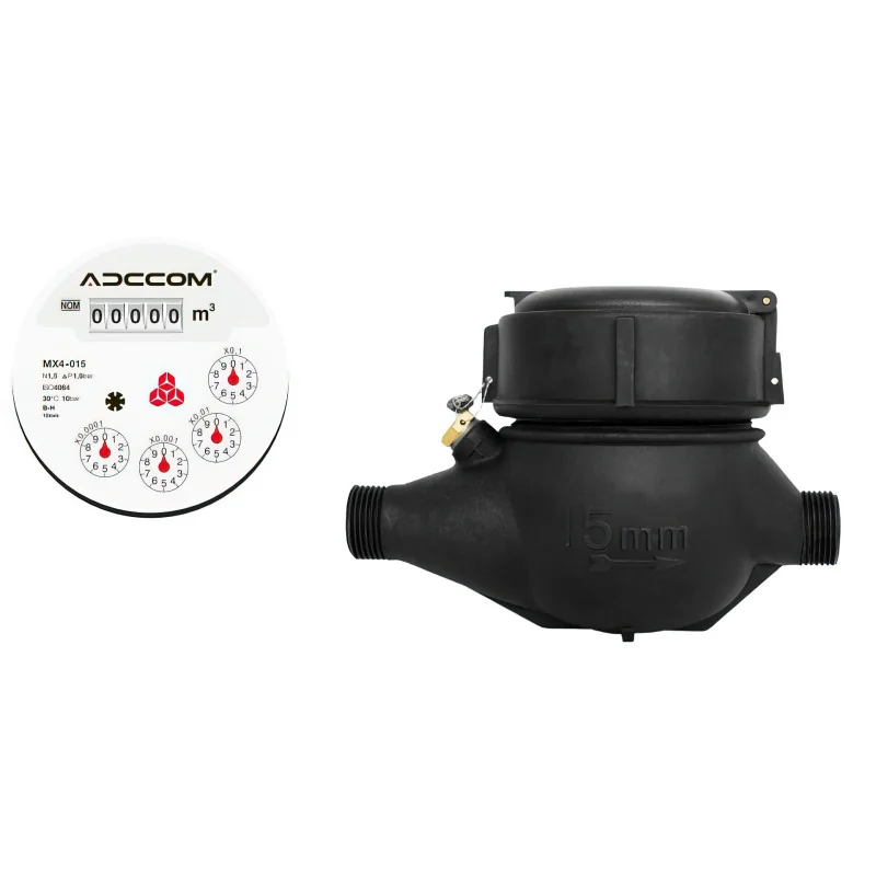 MX4 Medidor Micro ADCCOM Tipo Chorro Mult. 1/2", P.P., 1 IMP./10L