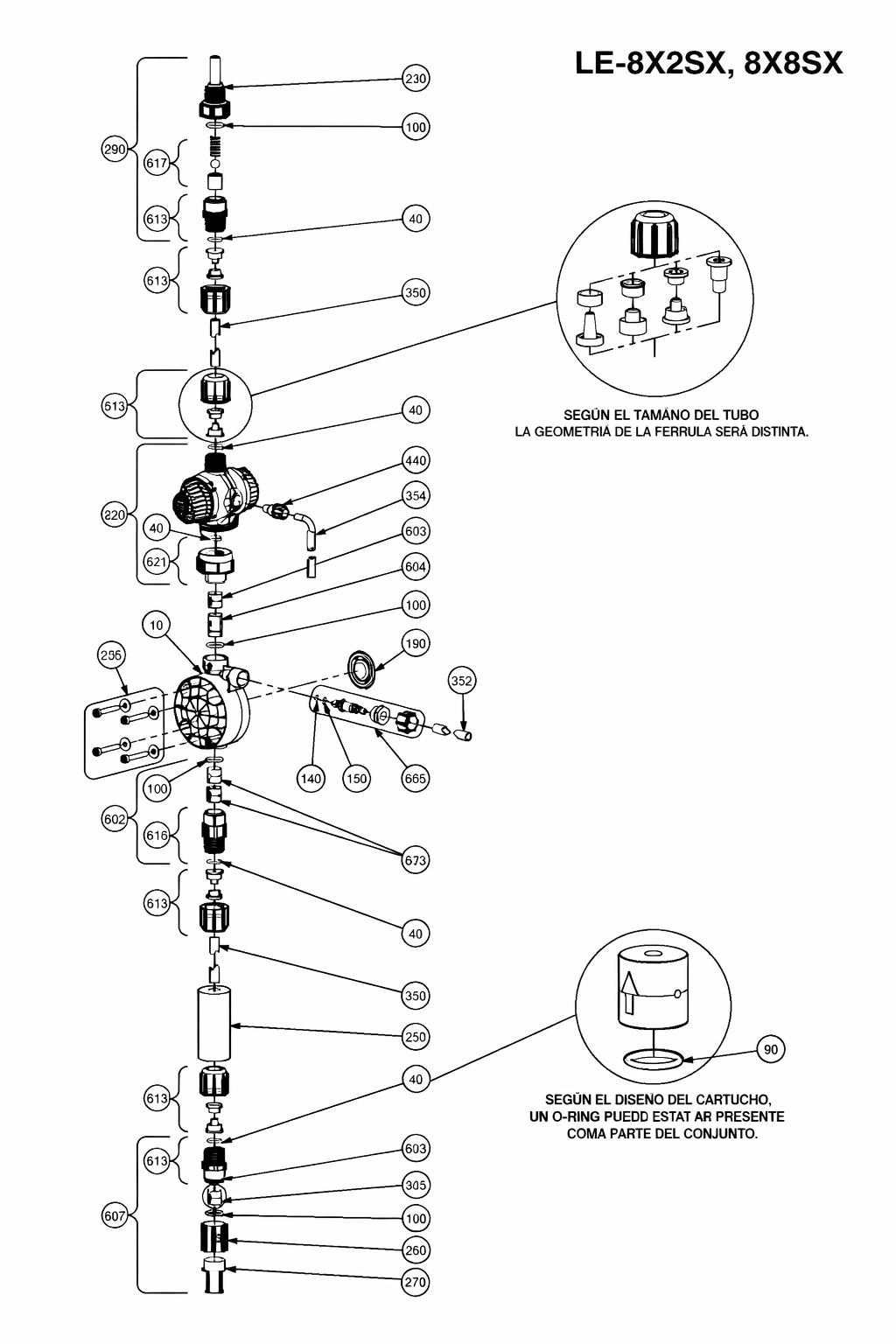 Diagrama explosivo despiececabezal bomba LE-8x2-SX 8x8 sx