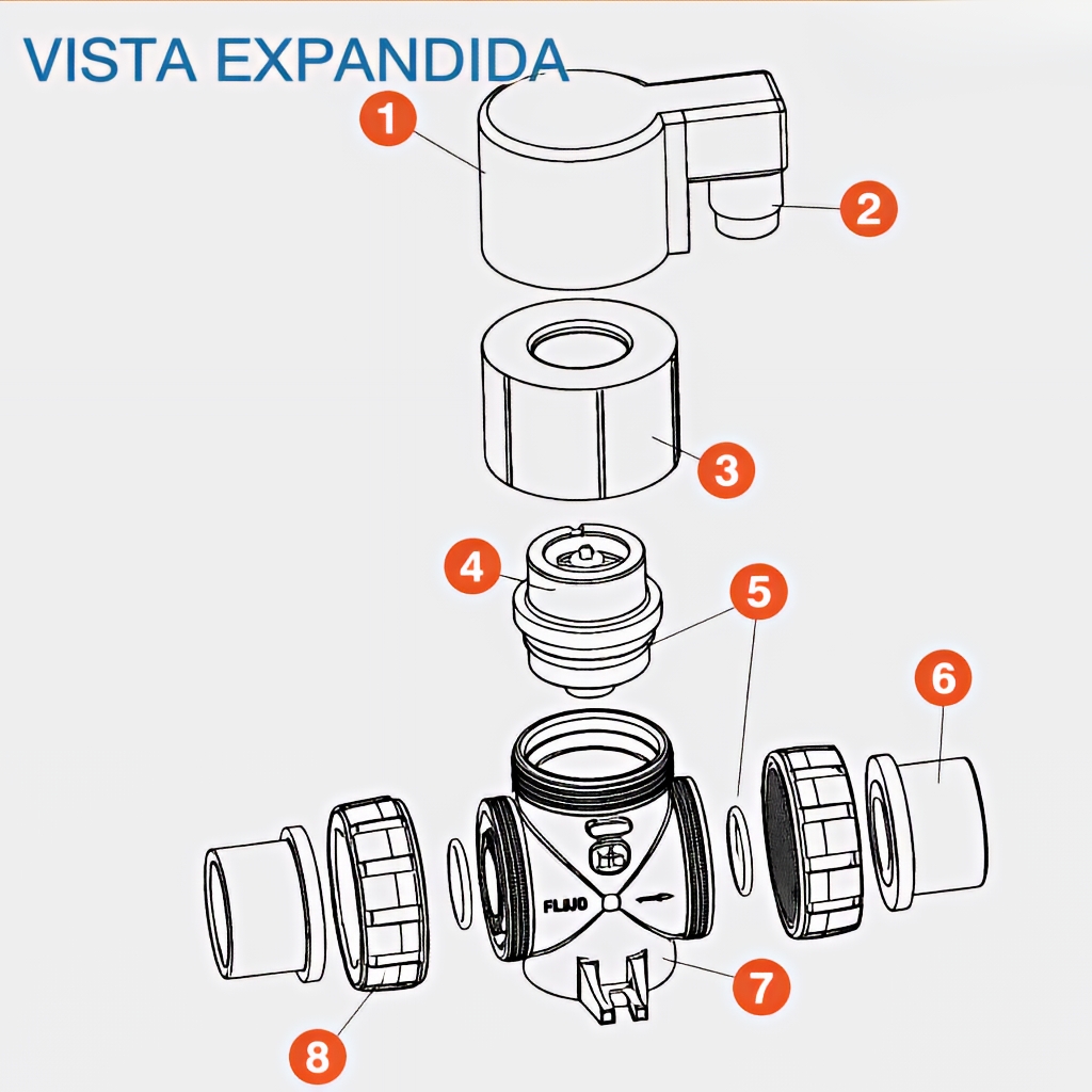 Vista expandida Válvula Solenoide, Hayward, NC, PVC, 1", EPDM, Cem-Ros.